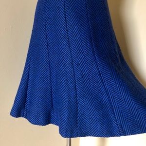 NWT Ann Taylor Blue Black Tweed A-line Skirt 0P